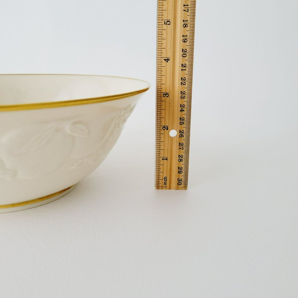 Lenox Fruits of Life Serving Bowl, Gold Trim Embossed Fruit Vintage USA Made - Picture 13 of 14
